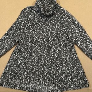 Marled black cowl neck sweater